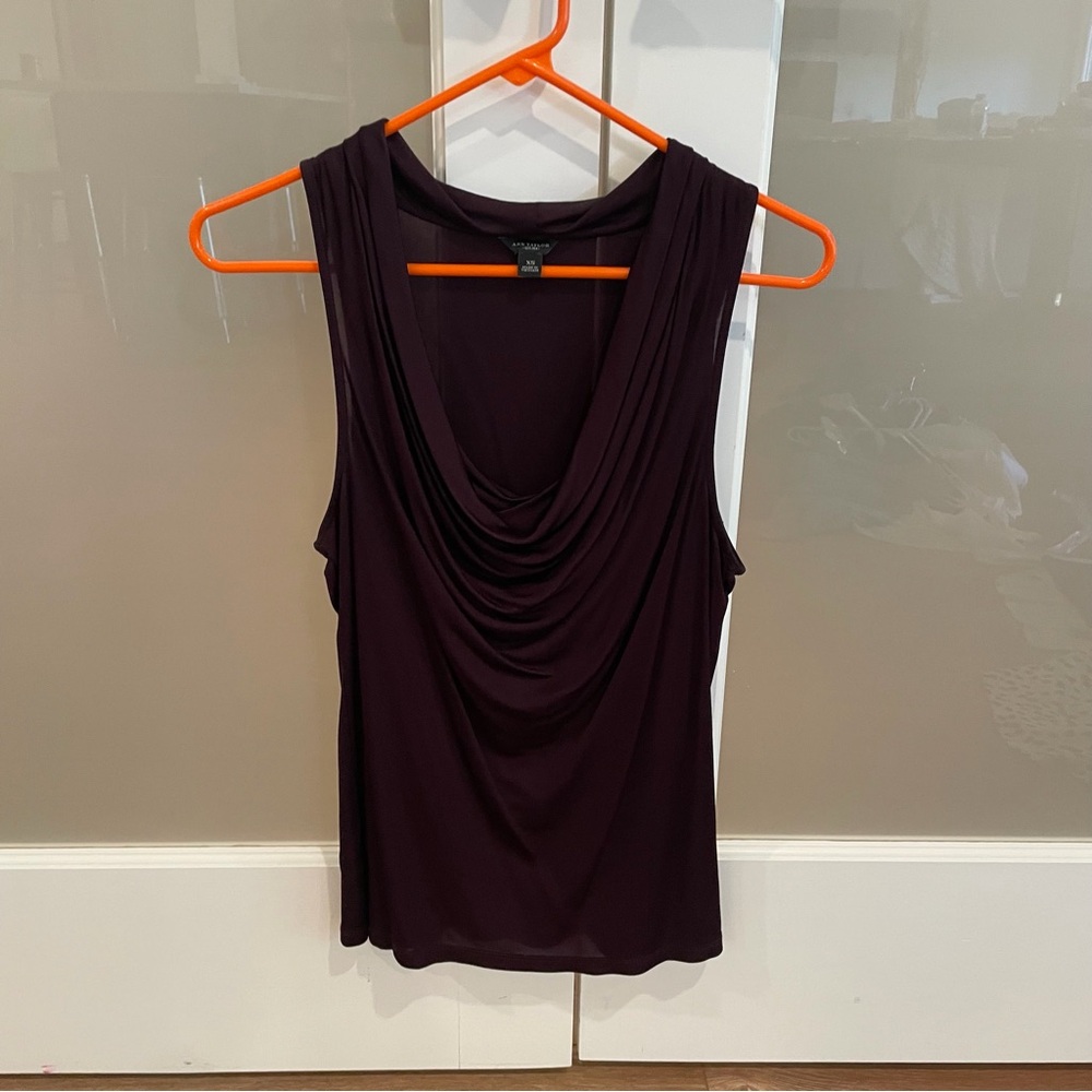 Ann Taylor Cowl Neck Sleeveless Camisole - Deep Plum